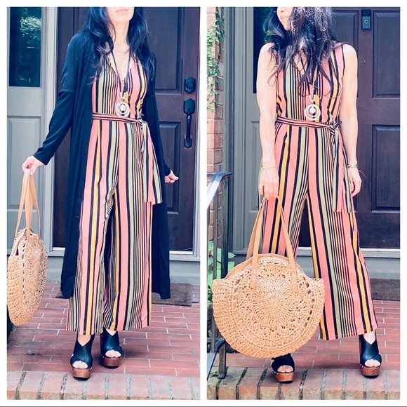 ShopEvelynne Pants - MOST FABULOUS STRIPED TANK ANKLE JUMPSUIT